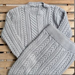 Two Piece Cableknit Sweater Set